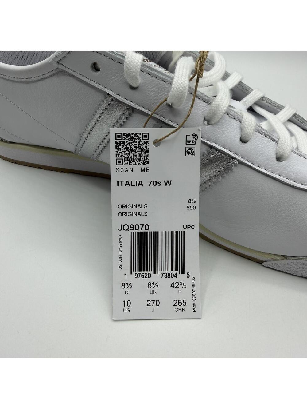 adidas Originals Italia 70s White Silver Metallic JQ9070 Women Size 10 - Picture 7 of 16